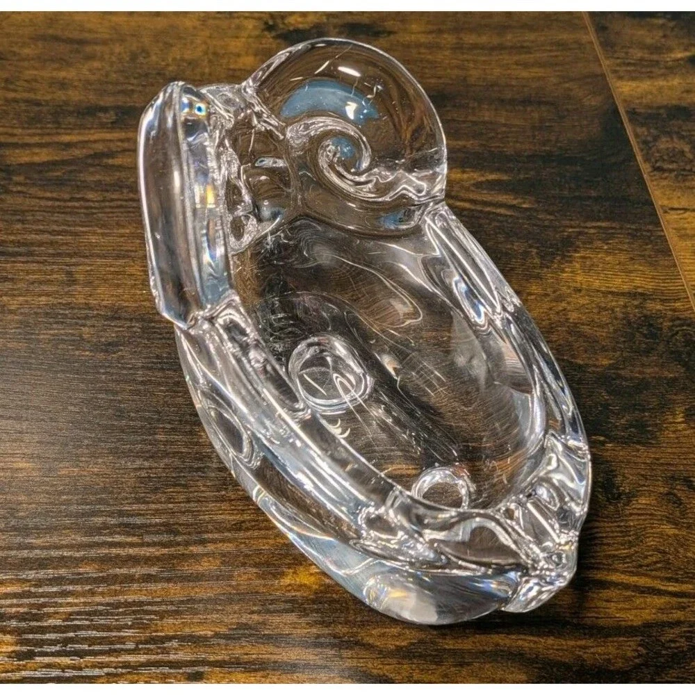 Vannes Le Chatel Lead Crystal Glass Ram Trinket Jewelry Pipe Holder Shelf Decor